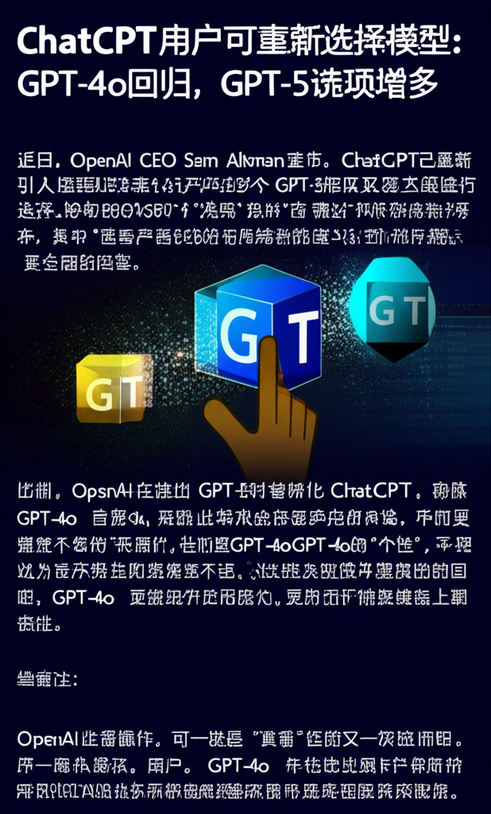 ChatGPT用户可重新选择模型：GPT-4o回归，GPT-5选项增多