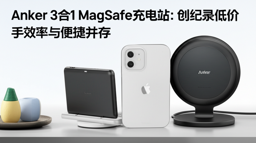 Anker 3合1 MagSafe充电站：创纪录低价入手，效率与便捷并存