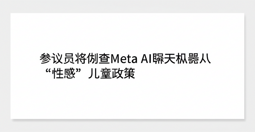 参议员将彻查Meta AI聊天机器人“性感”儿童政策